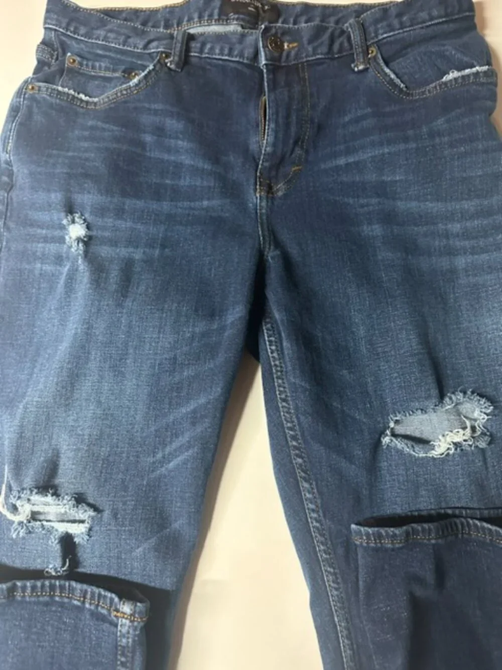 Banana Republic Men's Athletic Fit Medium Wash Jeans Size 33x32 Distressed